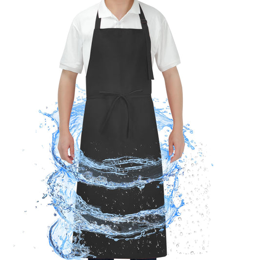 SHEOMERN Dual Waterproof Long Apron Anti-Tear Lightweight Cloth Apron for Dishwasher Dish Washing Dog Grooming Lab Cleaning Kitchen Chef Cooking BBQ Painting Butcher for Women & Men (Black) - Fallon Gifts