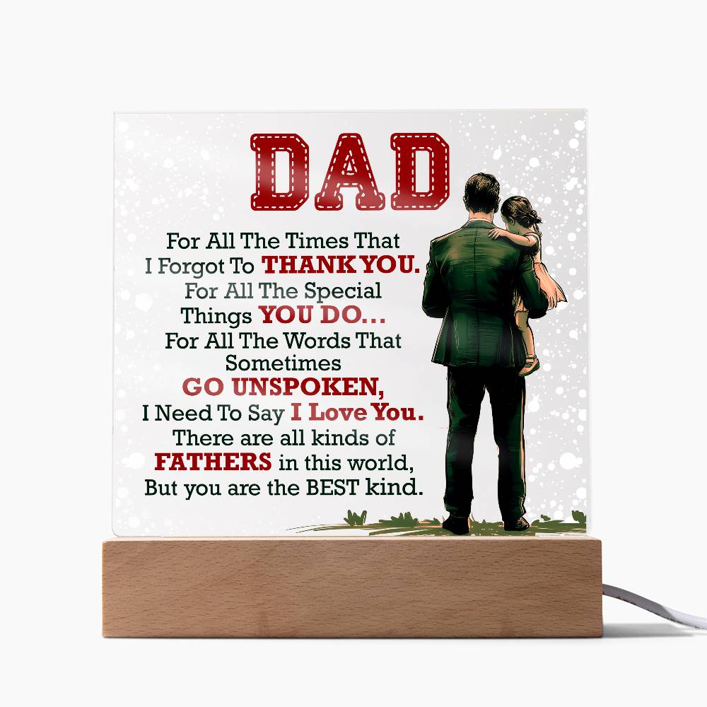 Thank You Dad - Acrylic Square - Fallon Gifts