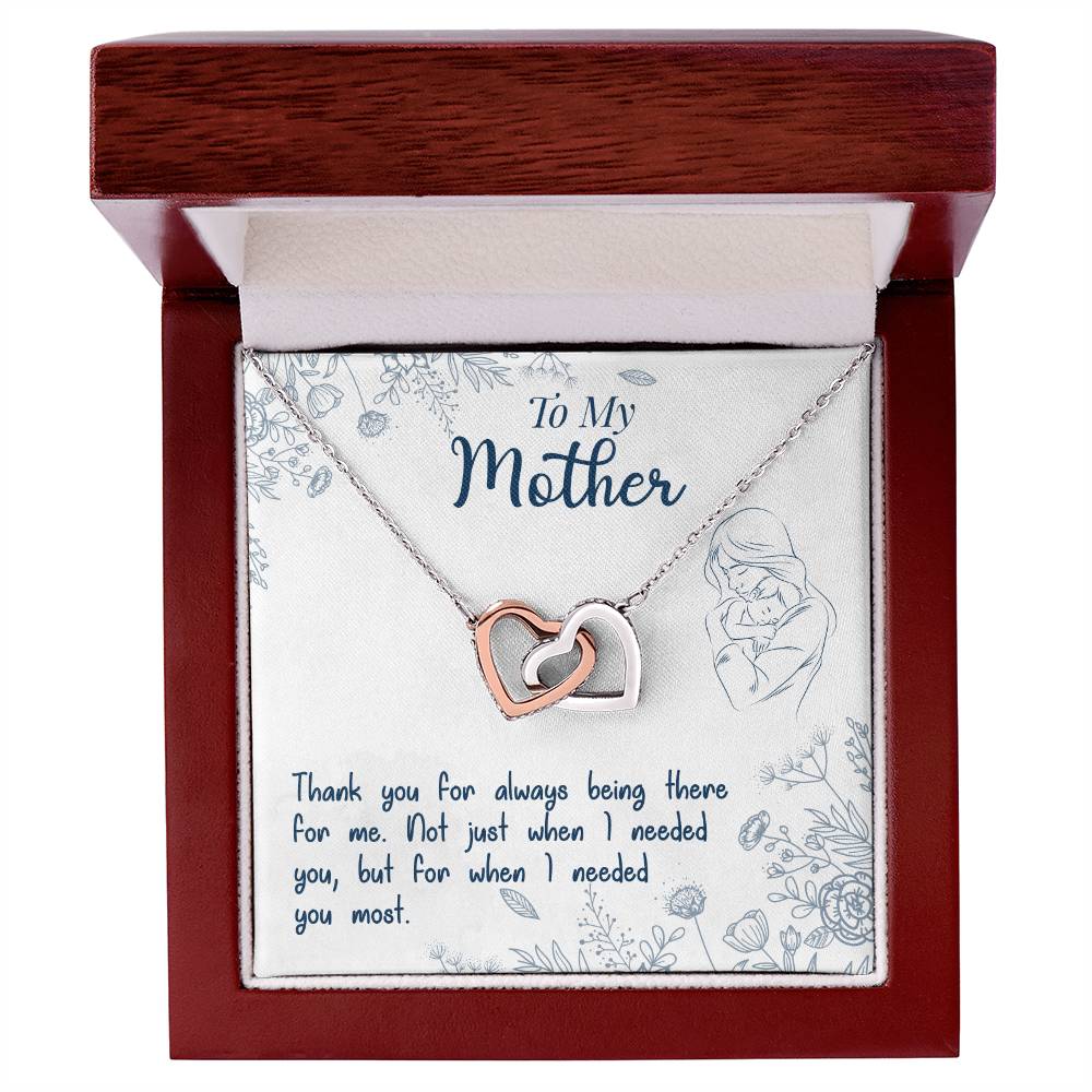 Thank You For Always Being There - Interlocking Hearts Necklace - Fallon Gifts