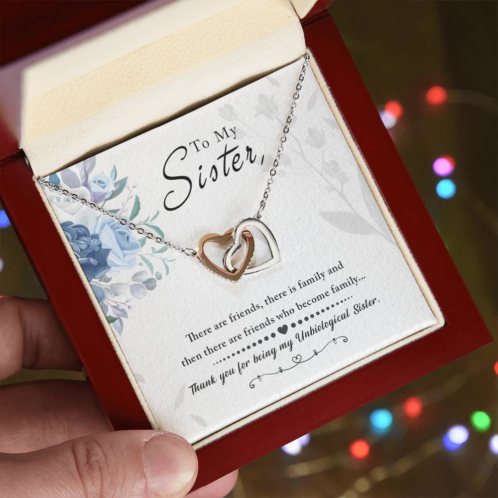 To My Sister - Interlocking Hearts Necklace - Fallon Gifts