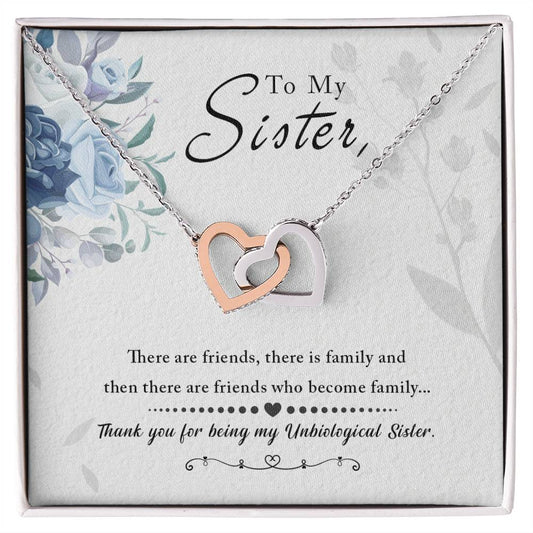 To My Sister - Interlocking Hearts Necklace - Fallon Gifts