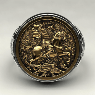 Two-Tone Roman Soldier Dragon Ring - Fallon Gifts