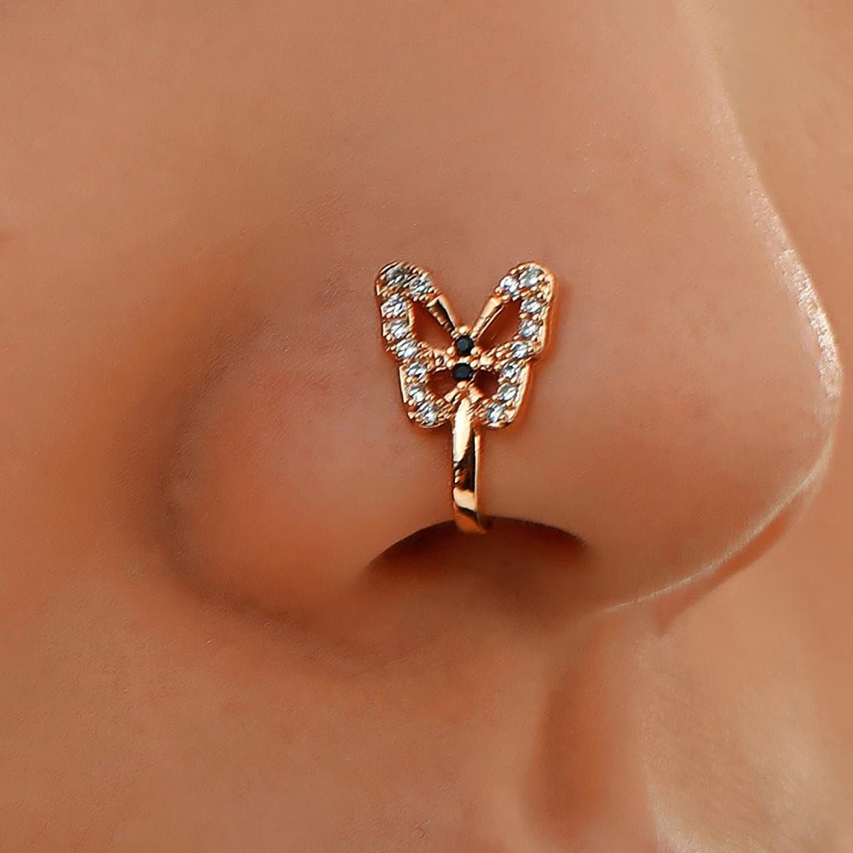 U - Shaped Butterfly Nose Ring Jewelry - Fallon Gifts
