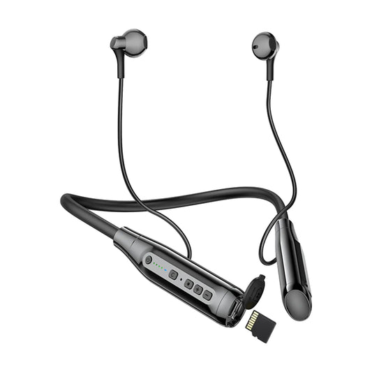 Wireless Bluetooth Earbuds Neckband with TF Card Slot 200H Playtime HeadphonesWaterproof in - Ear Earphones with Power Display Magnetic ENC Noise Cancellation Headsets for Sports Home Office (Black) - Fallon Gifts