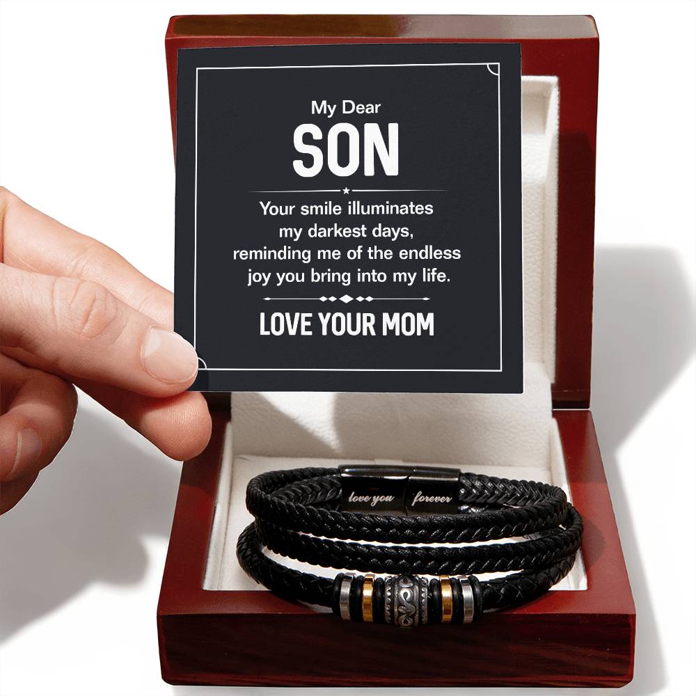 Your Smile - Mens Leather Bracelet - Fallon Gifts