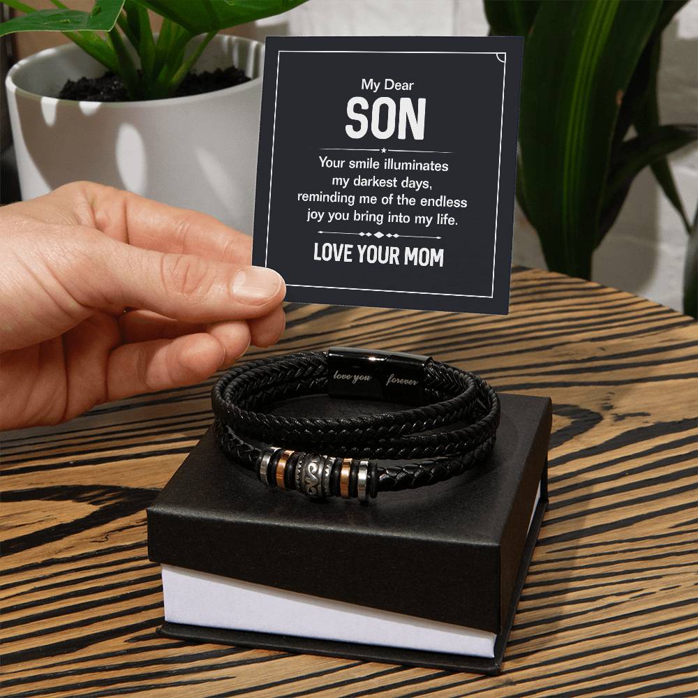 Your Smile - Mens Leather Bracelet - Fallon Gifts