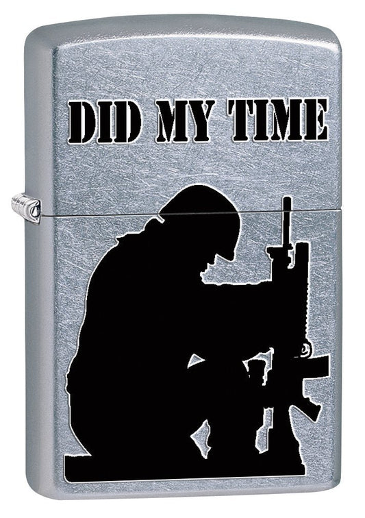 Zippo Lighter: Army Soldier Did My Time - Street Chrome 76890 - Fallon Gifts
